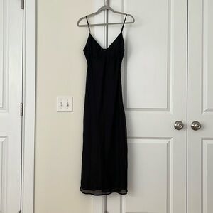 Abercrombie & Fitch Black Slip Midi Dress